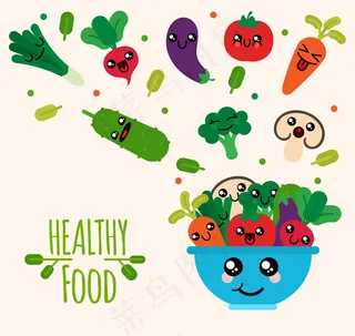 可爱卡通蔬菜