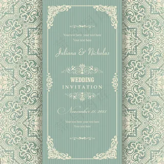 欧式复古请柬,背景元素