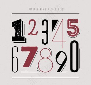 复古做旧数字矢量