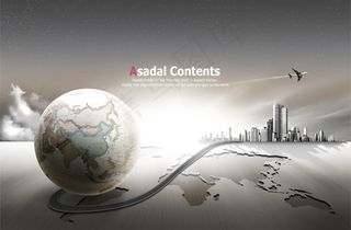 地球仪道路与建筑