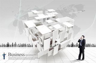 几何体创意商务,背景元素