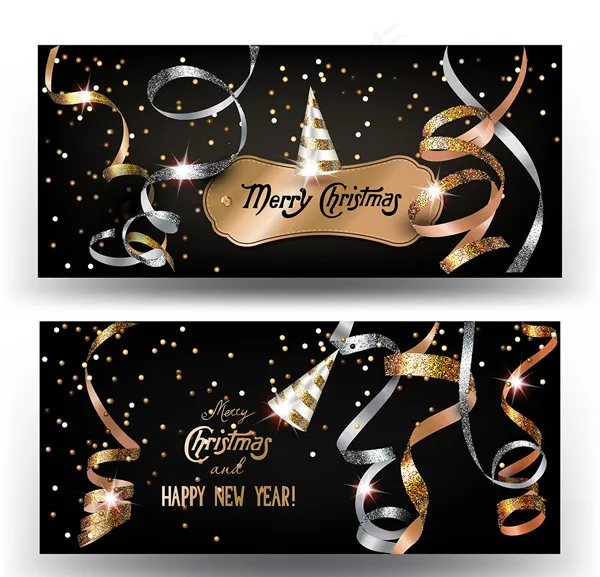 粒子丝带新年背景eps,ai矢量模版下载