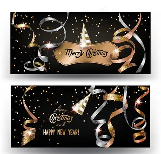 粒子丝带新年背景