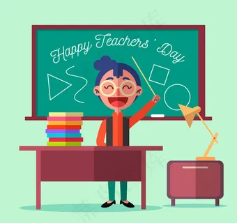 讲台上的女教师