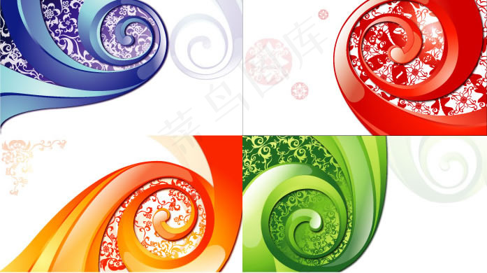 艳彩花纹背景,背景元素