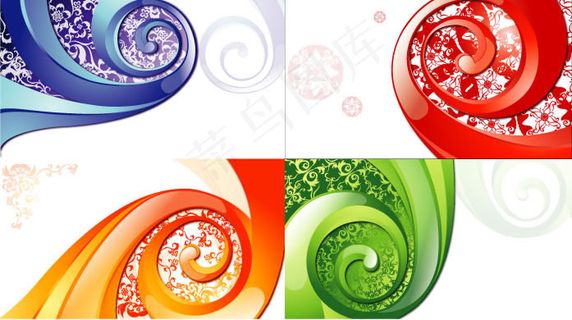 艳彩花纹背景,背景元素