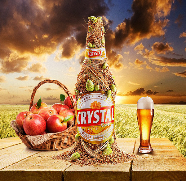 CRYSTAL麦芽啤酒psd模版下载