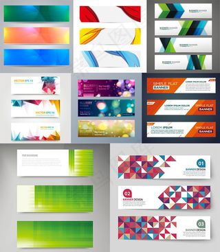彩色条幅矢量