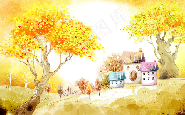 秋天插画风景