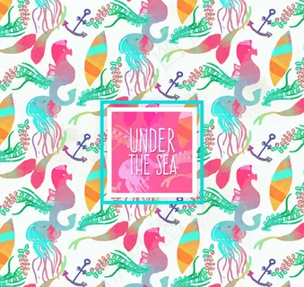 海底元素无缝背景