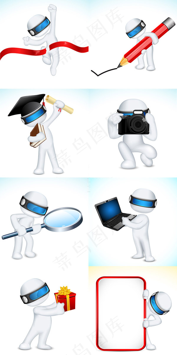 3D小人生活eps,ai矢量模版下载