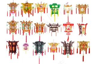 各种中国风宫灯,背景元素