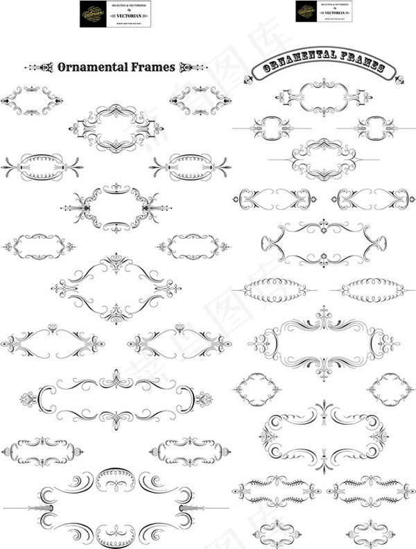欧式奢华花纹边框ai矢量模版下载
