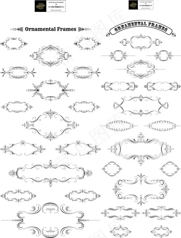 欧式奢华花纹边框ai矢量模版下载