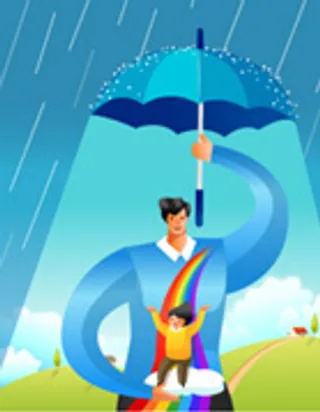 立体卡通风格人物_父子