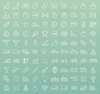 简约线性图标,免抠元素