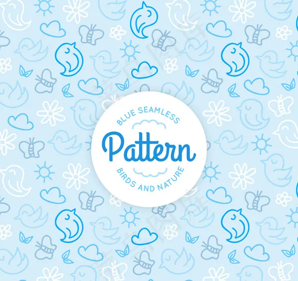 小鸟自然元素背景ai矢量模版下载