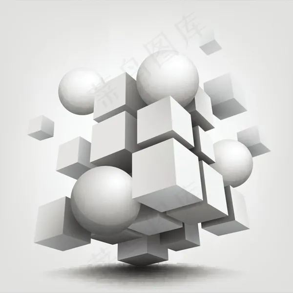 3D立体几何元素eps,ai矢量模版下载