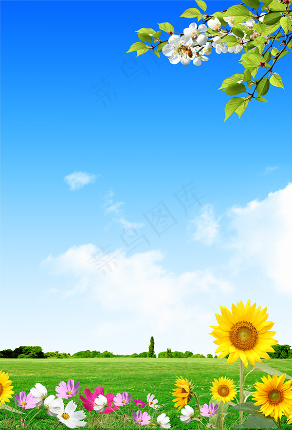清新风景展板背景(3366X4961(DPI:300))psd模版下载