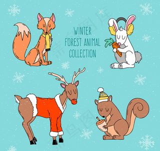 闭眼睛森林动物,免抠元素