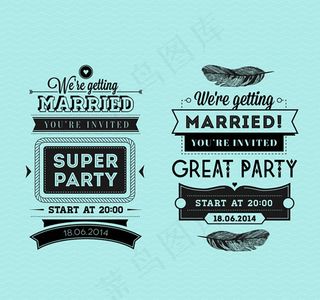 婚礼邀请卡艺术字