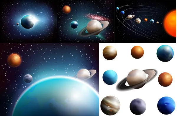 行星元素矢量eps,ai矢量模版下载