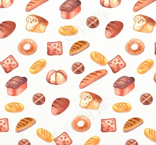 彩绘面包无缝背景