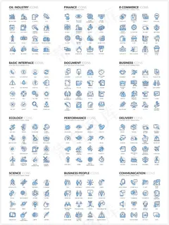 时尚线性图标,免抠元素