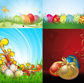 复活节背景,背景元素