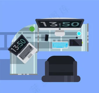 私人办公位俯视图 私人办公位俯视图