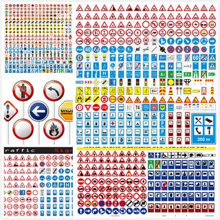 交通安全警示图标,免抠元素