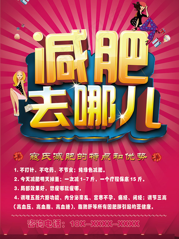 减肥去哪儿海报(7087X9449(DPI:300))psd模版下载