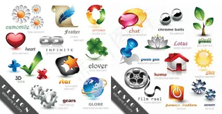 水晶质感图标,免抠元素,背景元素