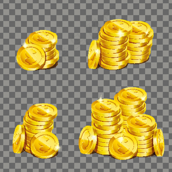堆放的金币矢量eps,ai矢量模版下载
