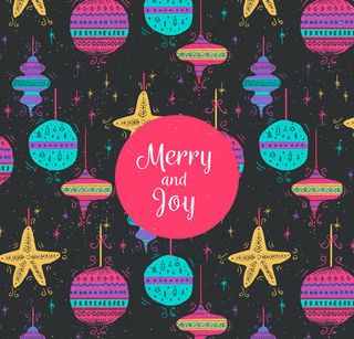 圣诞吊球无缝背景