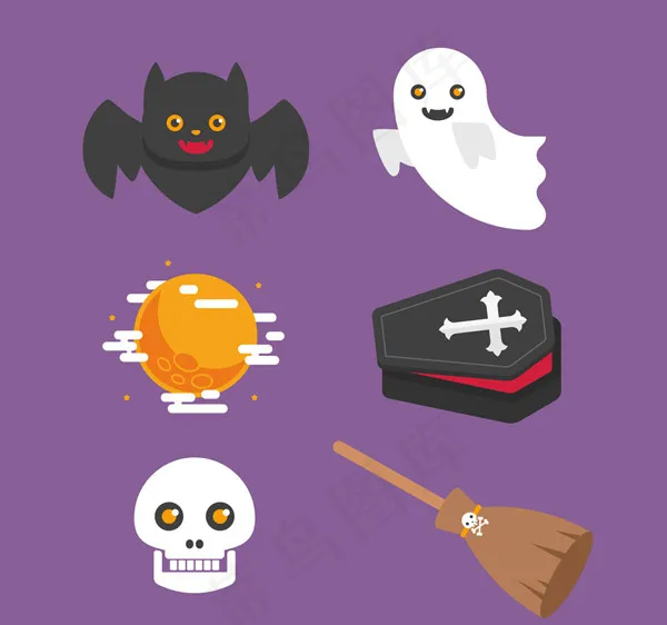 圣节元素设计ai矢量模版下载