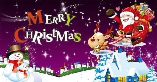 圣诞老人派礼物psd模版下载