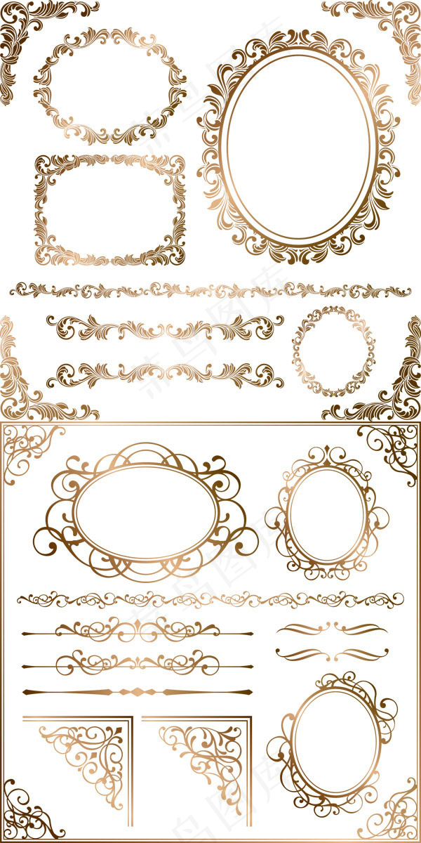欧式金色边框ai矢量模版下载