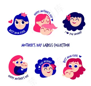 母亲节女子头像标签
