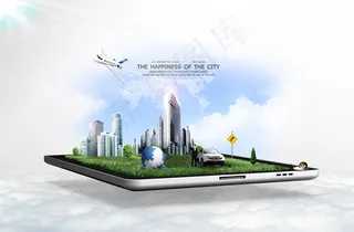 平板电脑上的建筑