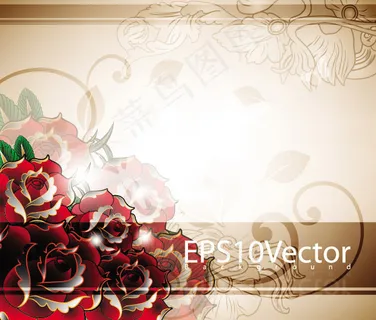 玫瑰花花朵矢量