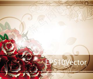 玫瑰花花朵矢量