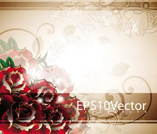 玫瑰花花朵矢量