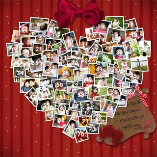 爱心形状照片墙