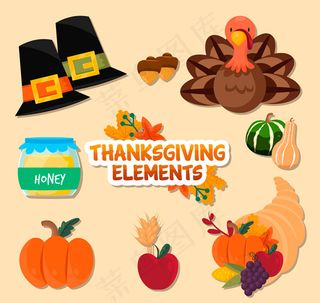 纸质感恩节元素