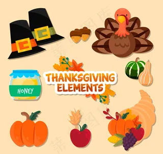 纸质感恩节元素