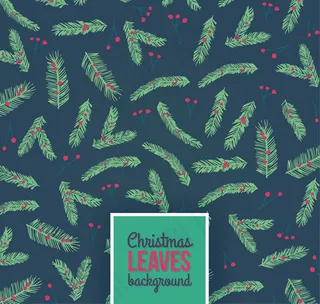 圣诞树叶背景矢量