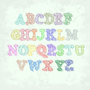 彩色铅笔字母