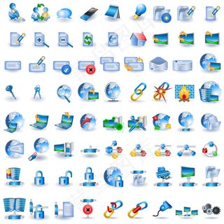 蓝色科技图标,免抠元素,背景元素