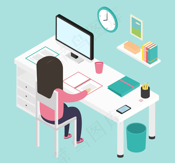 办公中的女子